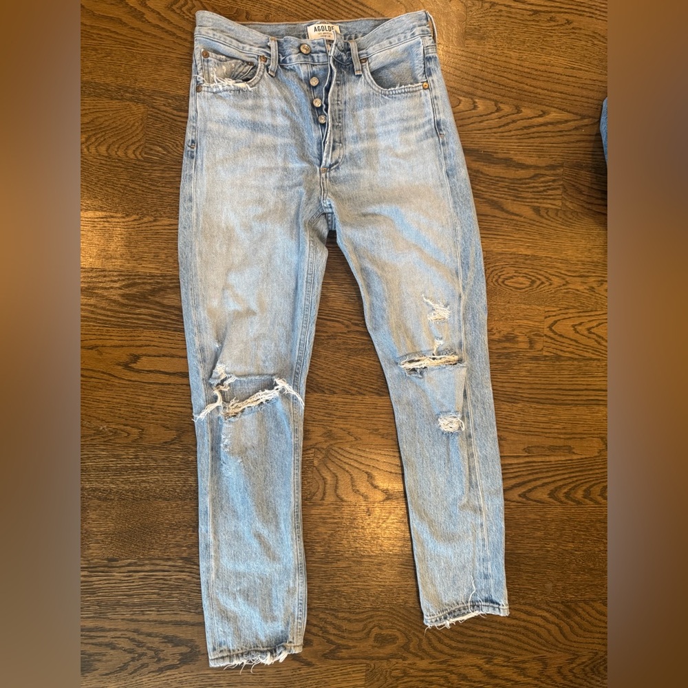 Distressed Light Blue Jeans